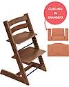 Stokke Sedia Evolutiva Tripp Trapp Marrone in Legno di Faggio + Cuscino Terracotta Omaggio! Seggioloni Pappa