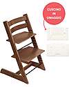 Stokke Sedia Evolutiva Tripp Trapp Marrone in Legno di Faggio + Cuscino White Wheat  Omaggio! Seggioloni Pappa