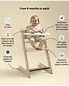 Stokke Sedia Evolutiva Tripp Trapp Naturale in Faggio + Baby Set + Vassoio Bianco - 6M+ Seggioloni Pappa