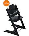 Stokke Sedia Evolutiva Tripp Trapp - Nero - Legno di Faggio - Baby Set in OMAGGIO! Seggioloni Pappa