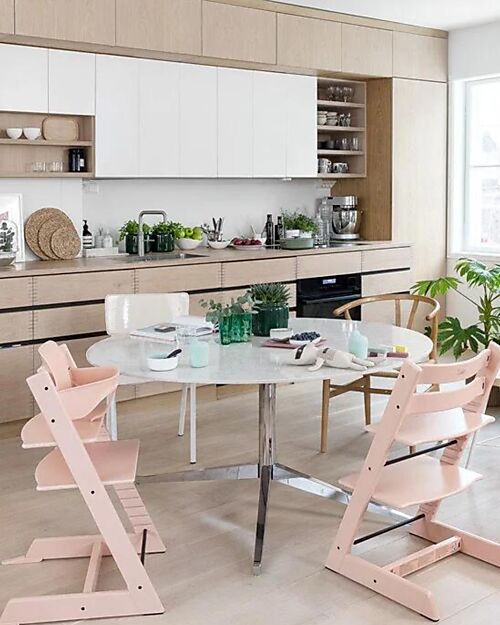 Stokke Sedia Evolutiva Tripp Trapp - Serene Pink - Legno di Faggio Seggioloni Pappa