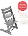 Stokke Sedia Evolutiva Tripp Trapp Storm Grey in Legno di Faggio + Cuscino Wheat Cream Omaggio! Seggioloni Pappa