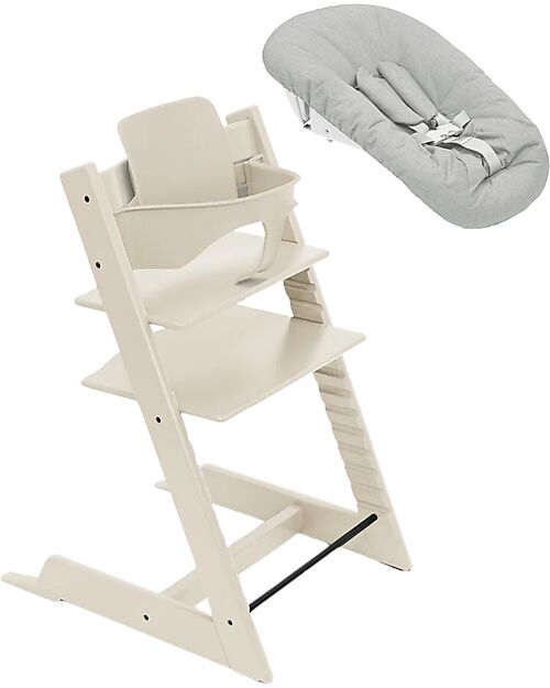 Stokke Sedia Evolutiva Tripp Trapp Vaniglia in Faggio + Baby Set + Newborn Set Seggioloni Pappa