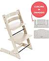 Stokke Sedia Evolutiva Tripp Trapp Vaniglia in Legno di Faggio + Cuscino Star Silver  Omaggio! Seggioloni Pappa