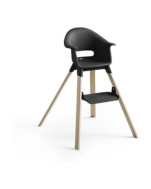 Stokke Seggiolone Clikk - Black Natural - da 6 Mesi a 3 Anni - Legno Massiccio Seggioloni Pappa