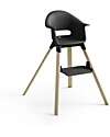 Stokke Seggiolone Clikk - Black Natural - da 6 Mesi a 3 Anni - Legno Massiccio Seggioloni Pappa