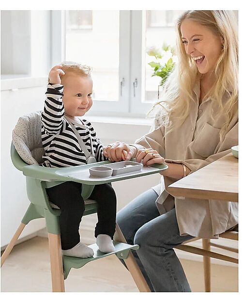 Stokke Seggiolone Clikk - Clover Green - da 6 Mesi a 3 Anni - Legno Massiccio Seggioloni Pappa