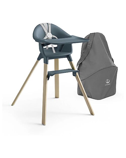 Stokke Seggiolone Clikk - Fjord Blue - da 6 Mesi a 3 Anni - Legno Massiccio Seggioloni Pappa
