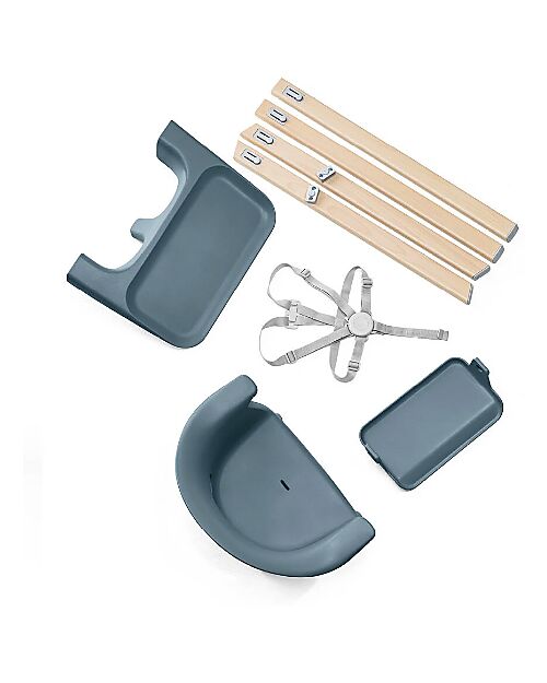 Stokke Seggiolone Clikk - Fjord Blue - da 6 Mesi a 3 Anni - Legno Massiccio Seggioloni Pappa
