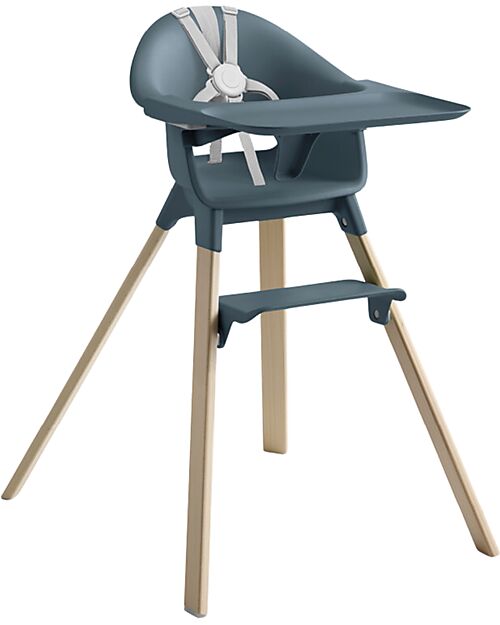 Stokke Seggiolone Clikk - Fjord Blue - da 6 Mesi a 3 Anni - Legno Massiccio Seggioloni Pappa
