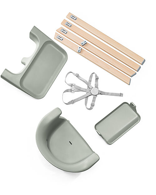 Stokke Seggiolone Clikk - Glacier Green - da 6 Mesi a 3 Anni - Legno Massiccio Seggioloni Pappa