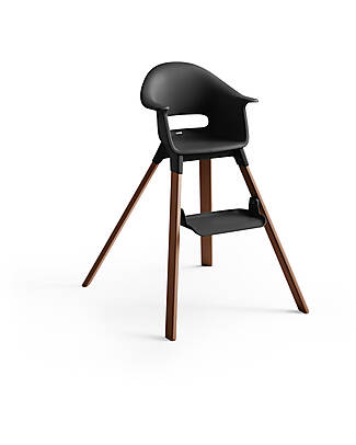 Stokke Seggiolone Clikk - Nero/Marrone Scuro - da 6 Mesi a 3 Anni - Legno Massiccio Seggioloni Pappa