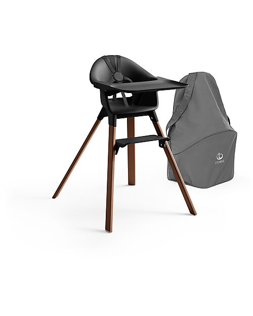 Stokke Seggiolone Clikk - Nero/Marrone Scuro - da 6 Mesi a 3 Anni - Legno Massiccio Seggioloni Pappa