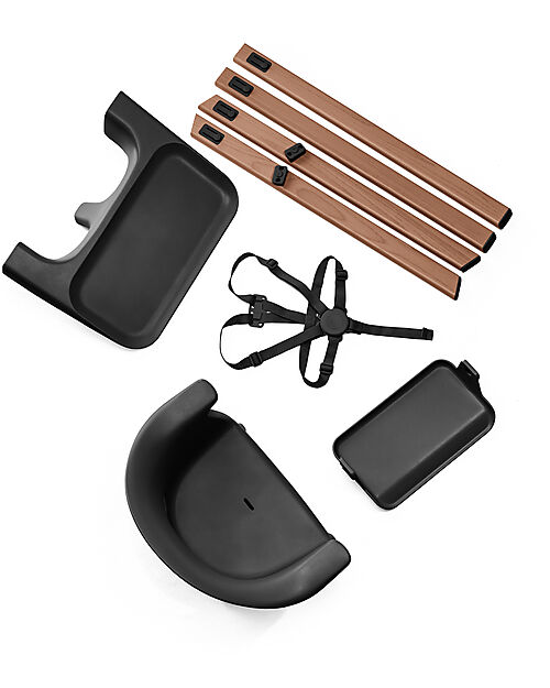 Stokke Seggiolone Clikk - Nero/Marrone Scuro - da 6 Mesi a 3 Anni - Legno Massiccio Seggioloni Pappa