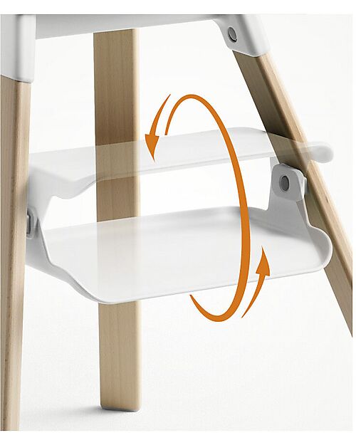 Stokke Seggiolone Clikk - White - da 6 Mesi a 3 Anni - Legno Massiccio Seggioloni Pappa