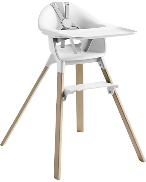 Stokke Seggiolone Clikk - White - da 6 Mesi a 3 Anni - Legno Massiccio Seggioloni Pappa