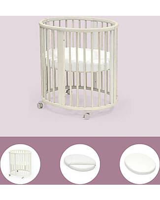 Stokke Set Completo Culla Sleepi Mini Bianca + Materassino + Lenzuolo Bianco Culle e Ceste