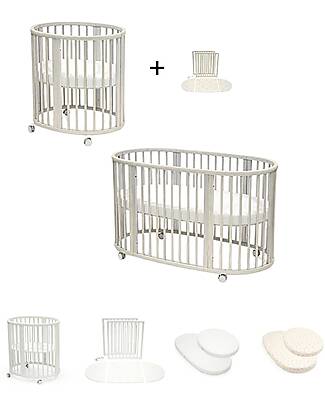 Stokke Set Lettino Sleepi Mini Bianco con Estensione fino a 5 Anni - Include Materassi e Lenzuoli Culle e Ceste