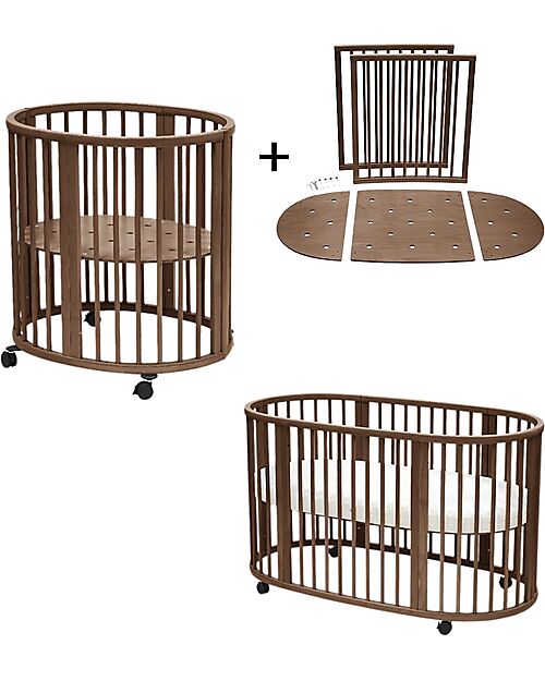 Stokke Set Lettino Sleepi Mini Marrone con Estensione fino a 5 Anni - Include Materassi e Lenzuoli Culle e Ceste