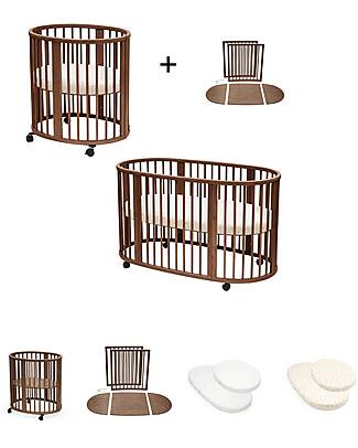 Stokke Set Lettino Sleepi Mini Marrone con Estensione fino a 5 Anni - Include Materassi e Lenzuoli Culle e Ceste