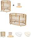 Stokke Set Lettino Sleepi Mini Natural con Estensione fino a 5 Anni - Include Materassi e Lenzuoli Culle e Ceste