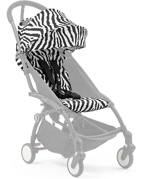 Stokke Set Rivestimento per Passeggino YOYO3 - 6+ Mesi - Zebra - Collezione Wild Passeggini Classici