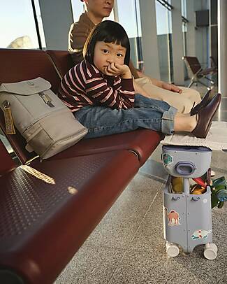 Stokke Set Viaggio JetKids Valigia Cavalcabile + Zaino Espandibile - Artic Blue Borse da Viaggio