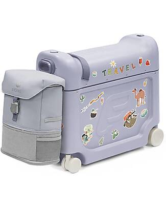 Stokke Set Viaggio JetKids Valigia Cavalcabile + Zaino Espandibile - Artic Blue Borse da Viaggio