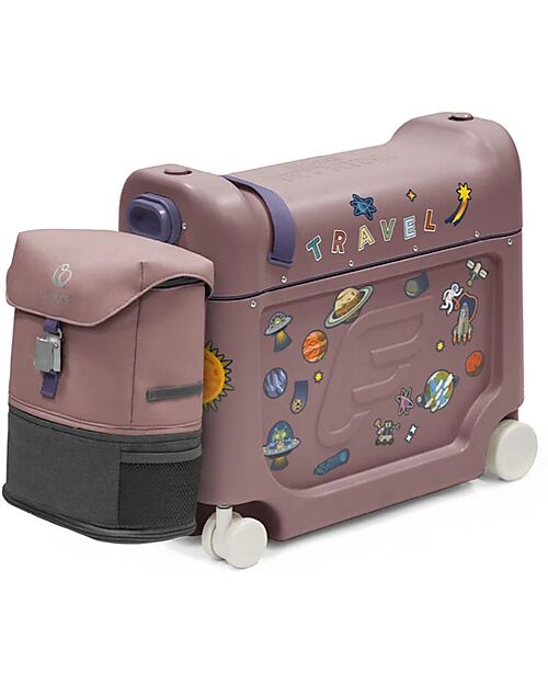 Stokke Set Viaggio JetKids Valigia Cavalcabile + Zaino Espandibile - Hazy Lilac Borse da Viaggio