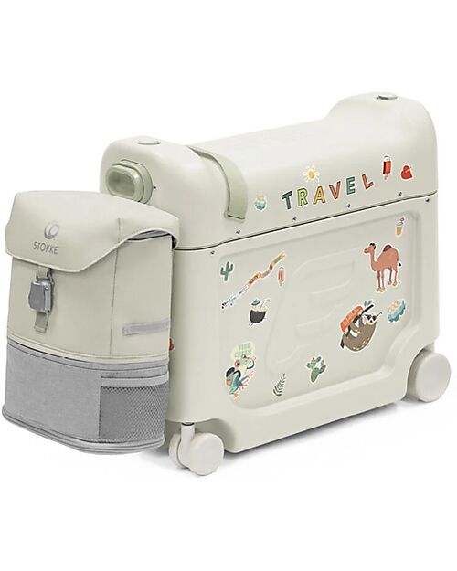 Stokke Set Viaggio JetKids Valigia Cavalcabile + Zaino Espandibile - Sea Green Borse da Viaggio