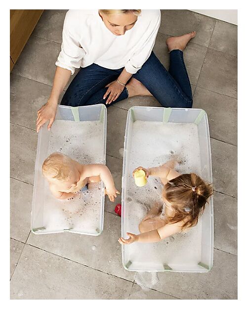 Stokke Vaschetta da Bagno Flexi Bath X-Large - Fino a 6 Anni - Transparent Green Vaschette e Accessori