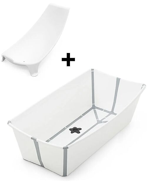 Stokke Vaschetta da Bagno Flexi Bath XL - con Supporto per Neonati - Bianco Vaschette e Accessori