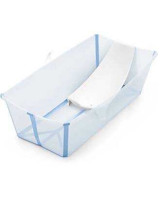 Stokke Vaschetta da Bagno Flexi Bath XL - con Supporto per Neonati - Ocean Blue Vaschette e Accessori