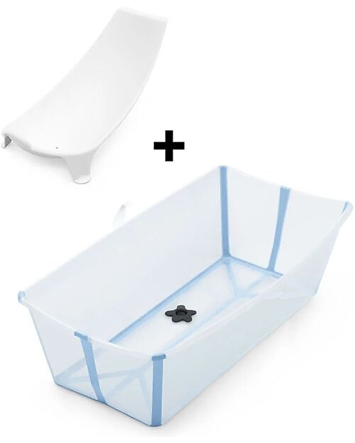 Stokke Vaschetta da Bagno Flexi Bath XL - con Supporto per Neonati - Ocean Blue Vaschette e Accessori
