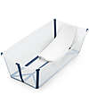 Stokke Vaschetta da Bagno Flexi Bath XL - con Supporto per Neonati - Trasparent Blue Vaschette e Accessori