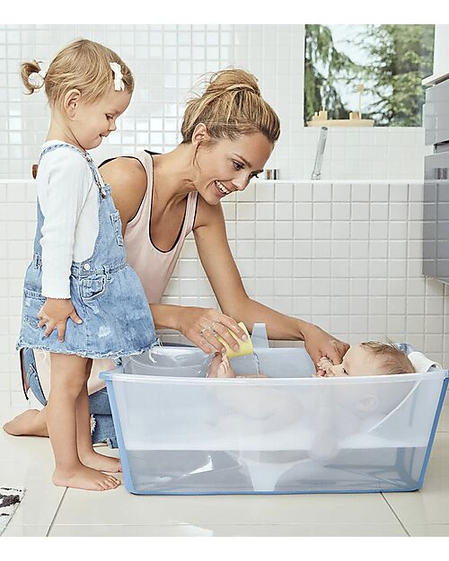 Stokke Vaschetta Pieghevole con Supporto - per Neonati e Bambini - Flexi Bath - Ocean Blue Vaschette e Accessori