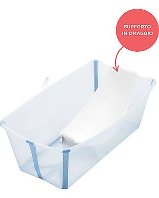Stokke Vaschetta Pieghevole Flexi Bath con Supporto in Omaggio - Ocean - per Neonati e Bambini Vaschette e Accessori