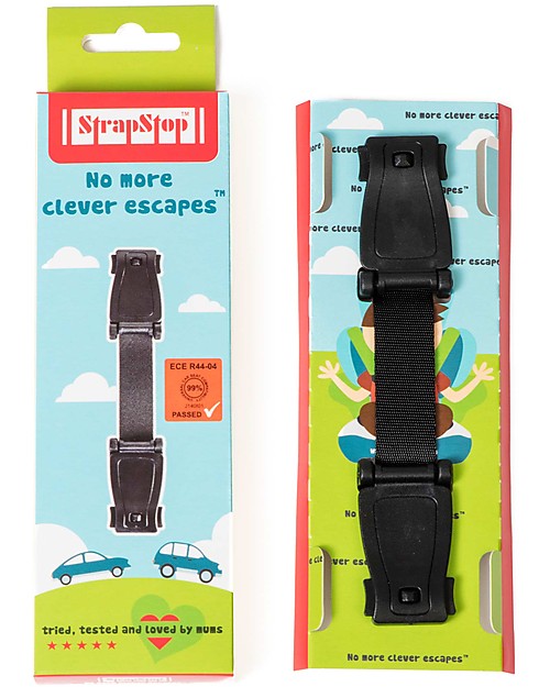 StrapStop Cinghia di Sicurezza Multiuso StrapStop per Seggiolini Auto e Passeggini, Nero - Niente più fughe! Accessori Vari