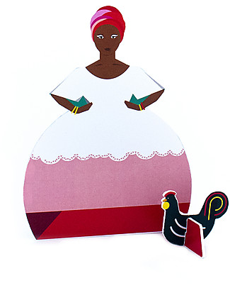 StudioRoof Cartolina 3D a tema Ragazze - Ragazza con Gallina - Due ragazze - Ragazza con Gru Carta e Cartone