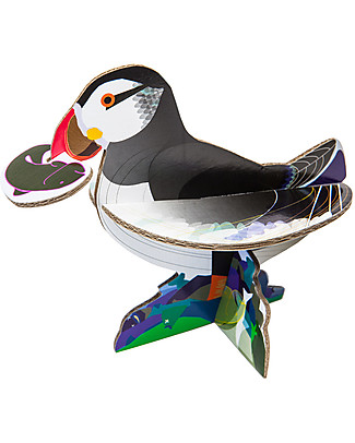 StudioRoof Cartolina 3D a tema Uccelli - Ghiandaia Gazza Pettirosso Puffino Carta e Cartone