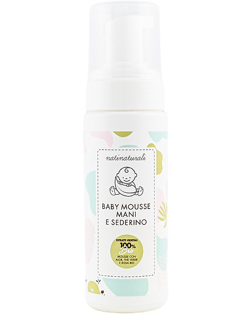 Suavinex Baby Mousse Mani e Sederino - 200ml - Timo e The Verde - Estratti Vegetali 100% Bio Shampoo e Prodotti per il Bagnetto