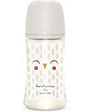 Suavinex Biberon Bonhomia in Poliammide - 270 ml - Civetta Bianco - 3+ - con tettarella Simmetrica SX Pro Biberon_