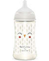 Suavinex Biberon Bonhomia in Poliammide - 270 ml - Civetta Bianco - 3+ - con tettarella Simmetrica SX Pro Biberon_