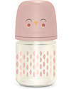 Suavinex Biberon Bonhomia in Vetro - 120 ml - Piuma Rosa - 0+ - con tettarella Simmetrica SX Pro Biberon_