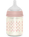 Suavinex Biberon Bonhomia in Vetro - 120 ml - Piuma Rosa - 0+ - con tettarella Simmetrica SX Pro Biberon_