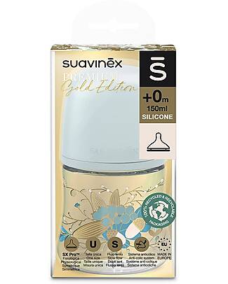 Suavinex Biberon Gold Edition con tettarella SXPro™ - 150ml Azzurro - dalla Nascita Biberon_
