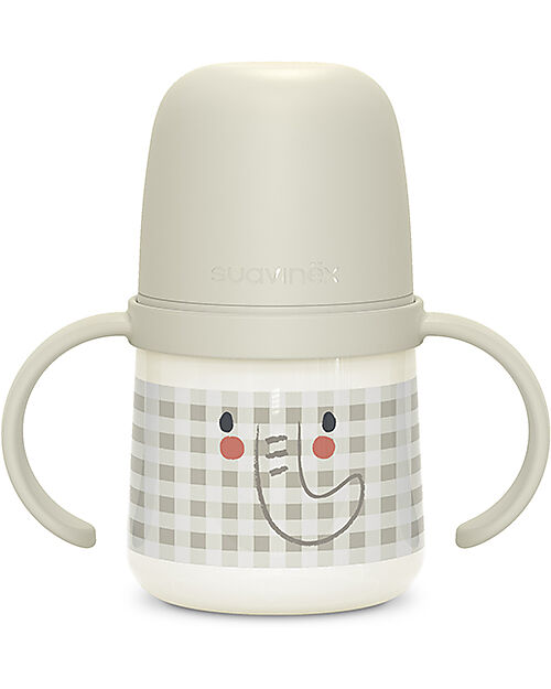 Suavinex Biberon Night&Day - con Manici 150ml - Tecnologia Antigoccia - Elefante - dai 4 Mesi Biberon_