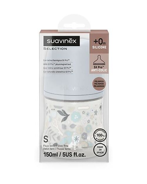 Suavinex Biberon Wonderland – Azzurro – 150ml – Flusso Lento Biberon_