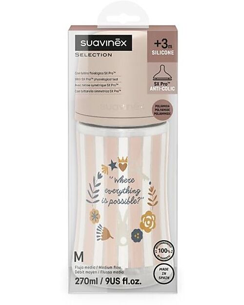 Suavinex Biberon Wonderland – Rosa – 270ml – Flusso Medio Biberon_