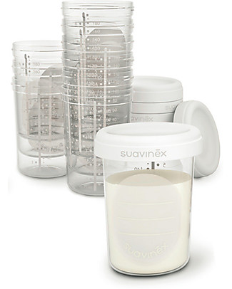 Suavinex Contenitori Conserva Latte Materno - Set da 10 x 200 ml Bottiglie Conservalatte